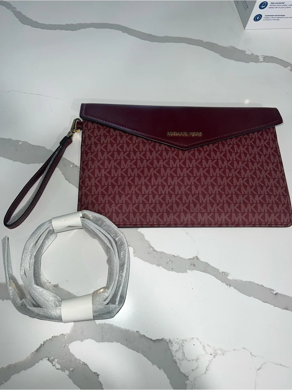 Michael Kors Maroon Structured Tote with Matching Pouches - Picture 8 of 12